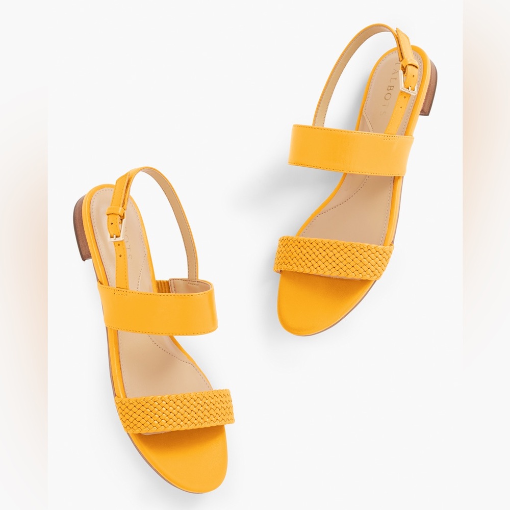 Talbots Keri Braid Sandals Marigold Yellow 11 P232041561